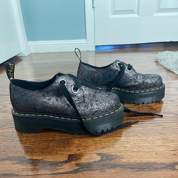 Dr. Marten Holly Iridescent Gunmetal Platform - Picture 7 of 8